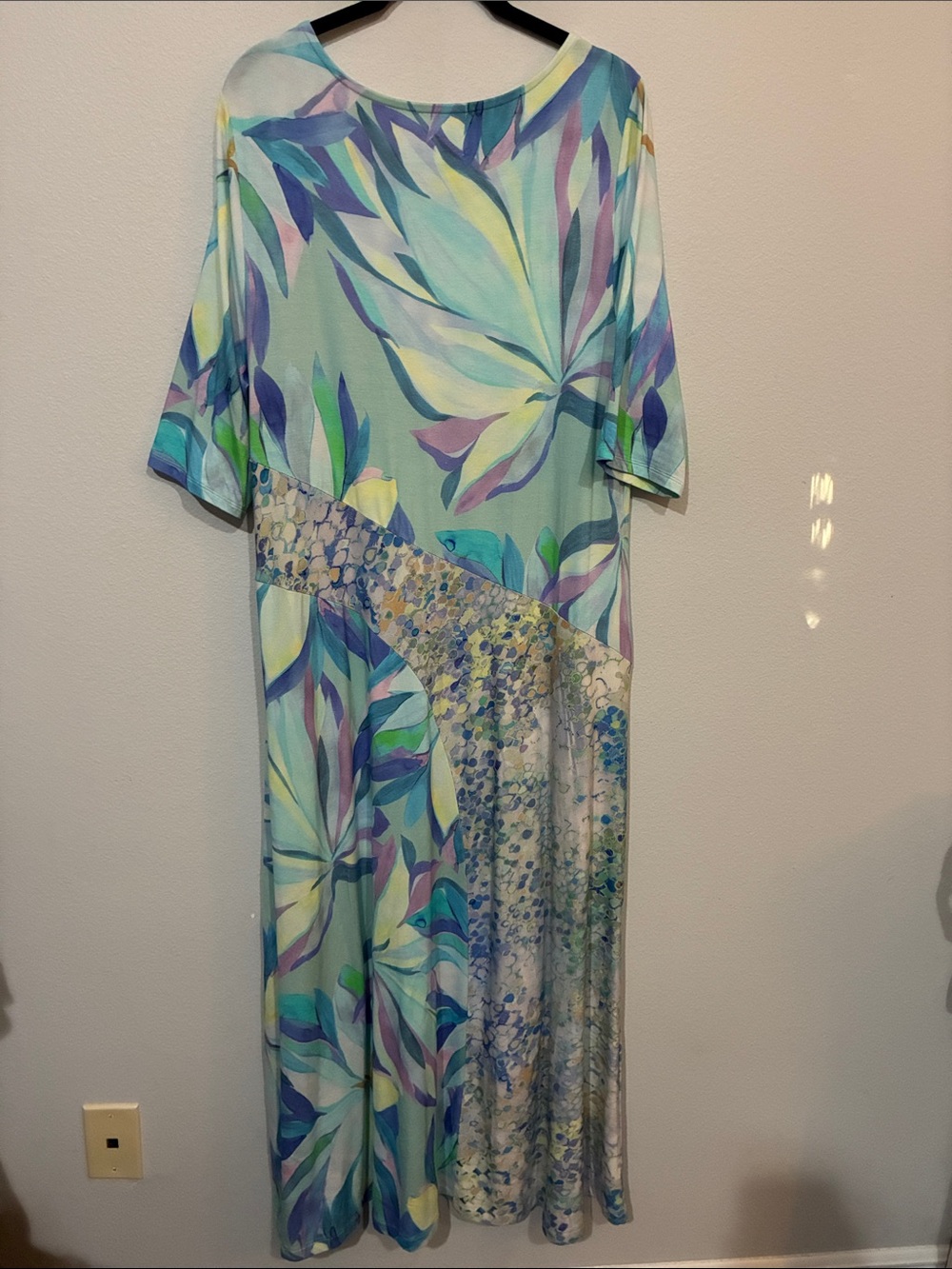 Soft Surroundings Vivienne Floral Maxi Dress in Aqua Blue - Lightweight Print - Picture 7 of 7